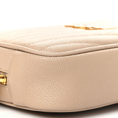 Saint Laurent Grain De Poudre Matelasse Monogram Mini Lou Camera Bag Dark Beige 9 of 10