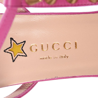 Gucci Malaga Kid Angel T-Strap Platform High Heel Sandals 39.5 Rododendro 6 of 9