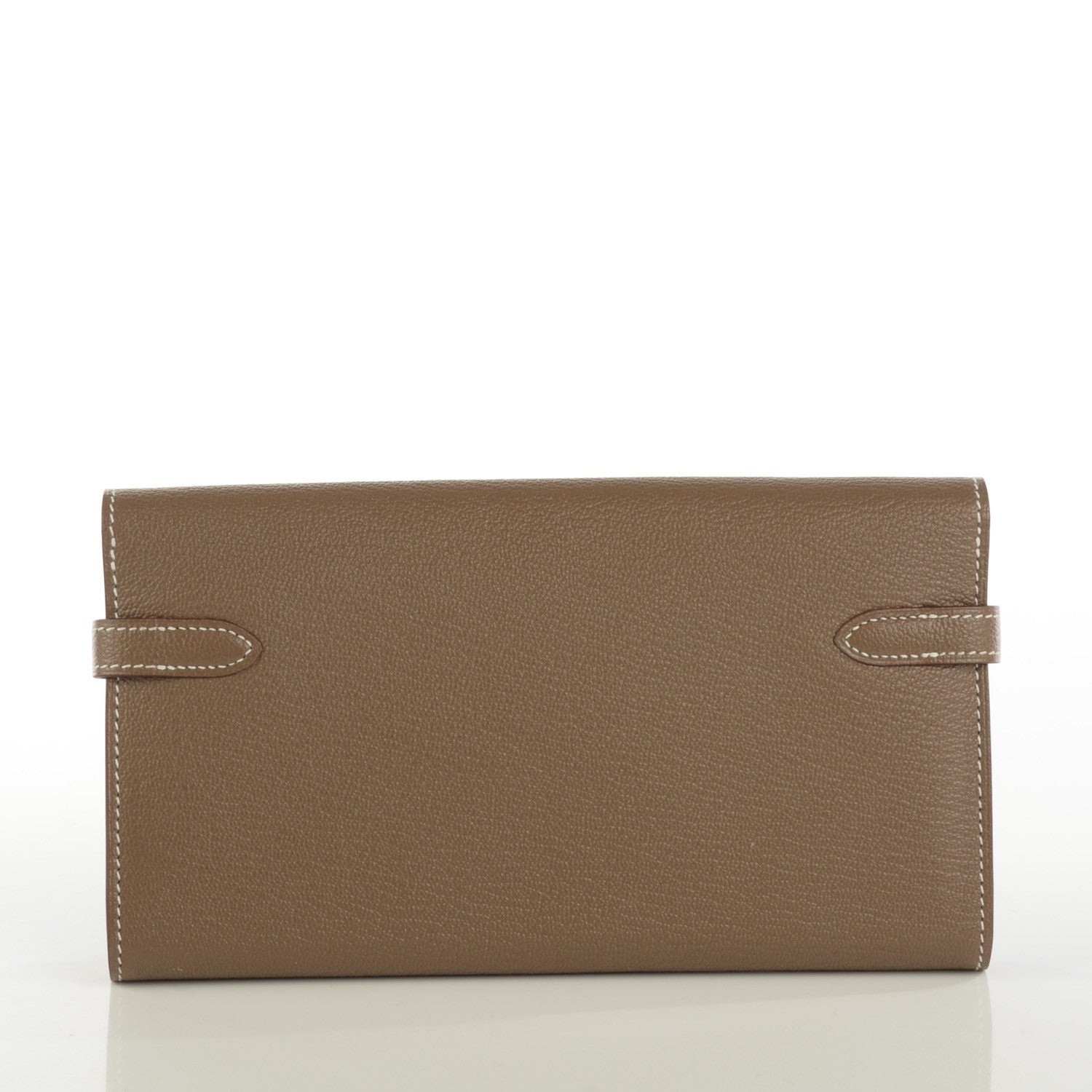Hermes Chevre Mysore Kelly Longue Wallet Etoupe 7 of 12