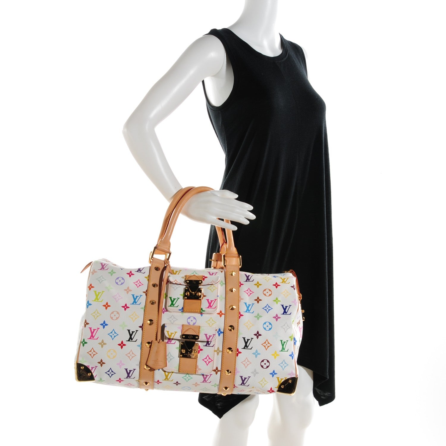 Louis Vuitton Monogram Multicolor Keepall 45 White 2 of 9