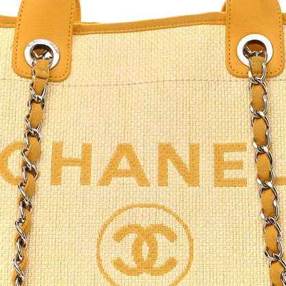 Chanel Woven Straw Raffia Large Deauville Tote Yellow 8 of 12