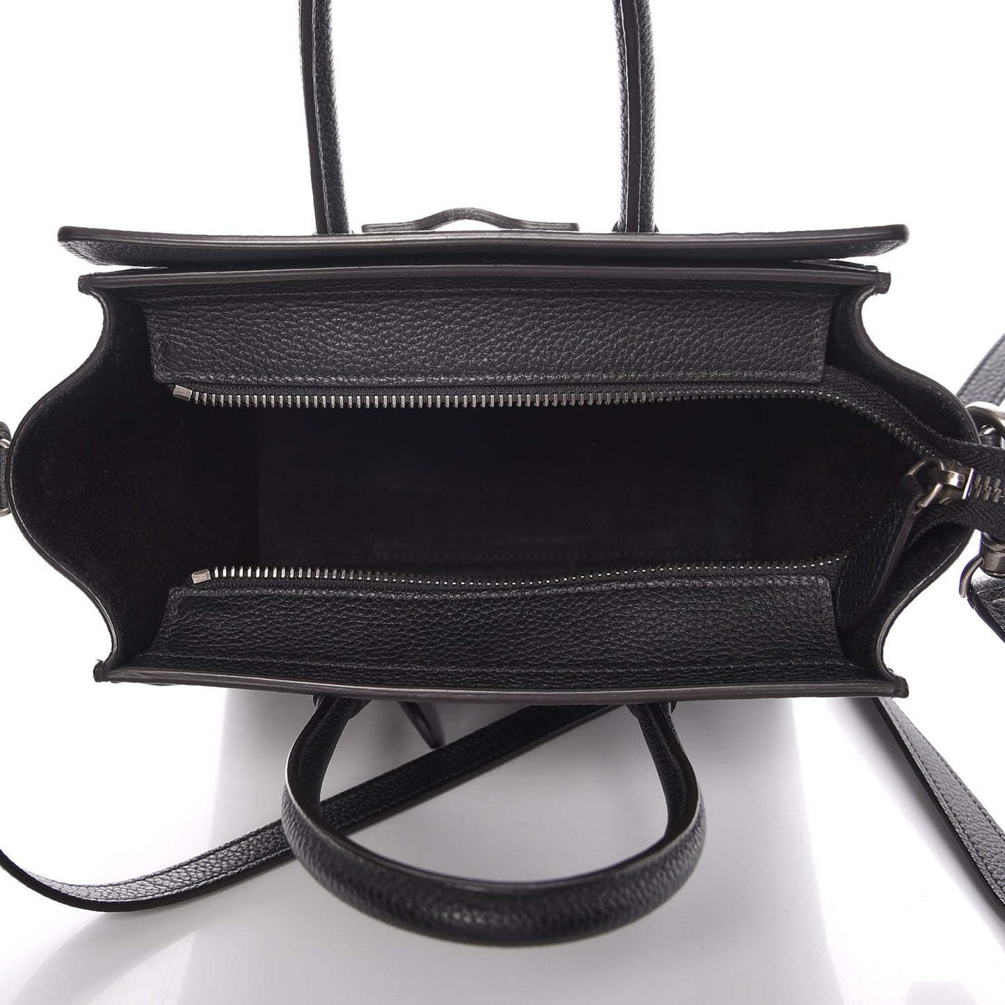 Drummed Calfskin Nano Luggage Black