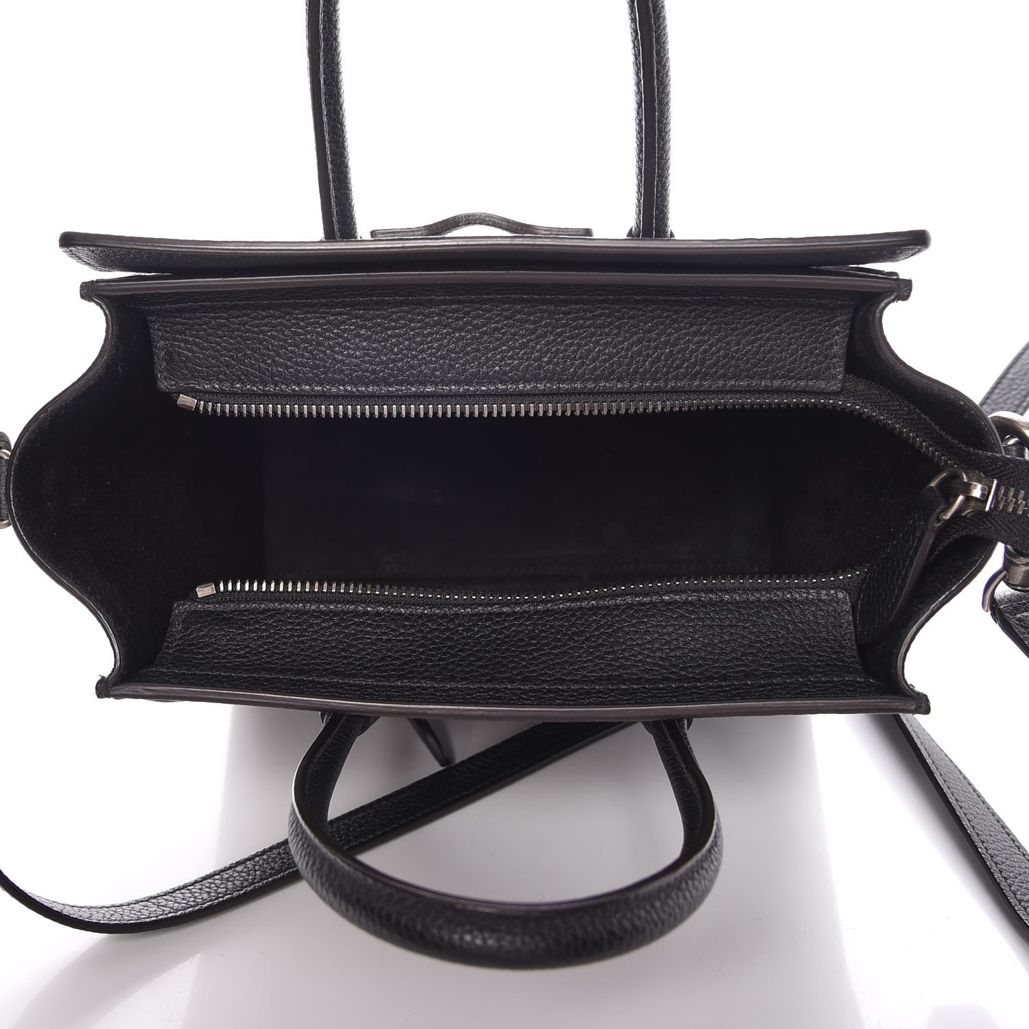 Celine Drummed Calfskin Nano Luggage Black 6 of 9