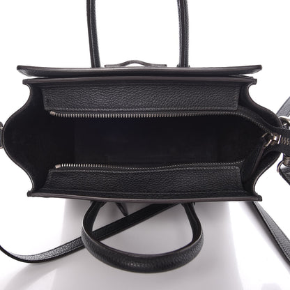 Celine Drummed Calfskin Nano Luggage Black 6 of 9