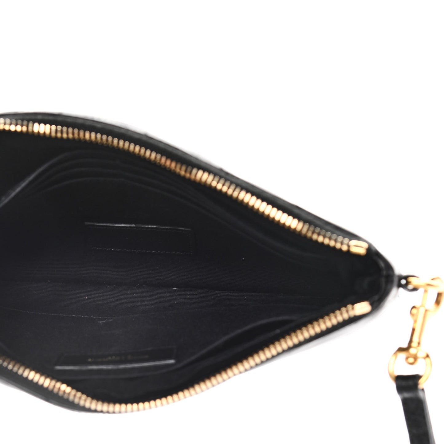 Calfskin Matelasse Chevron Monogram A5 Wristlet Black