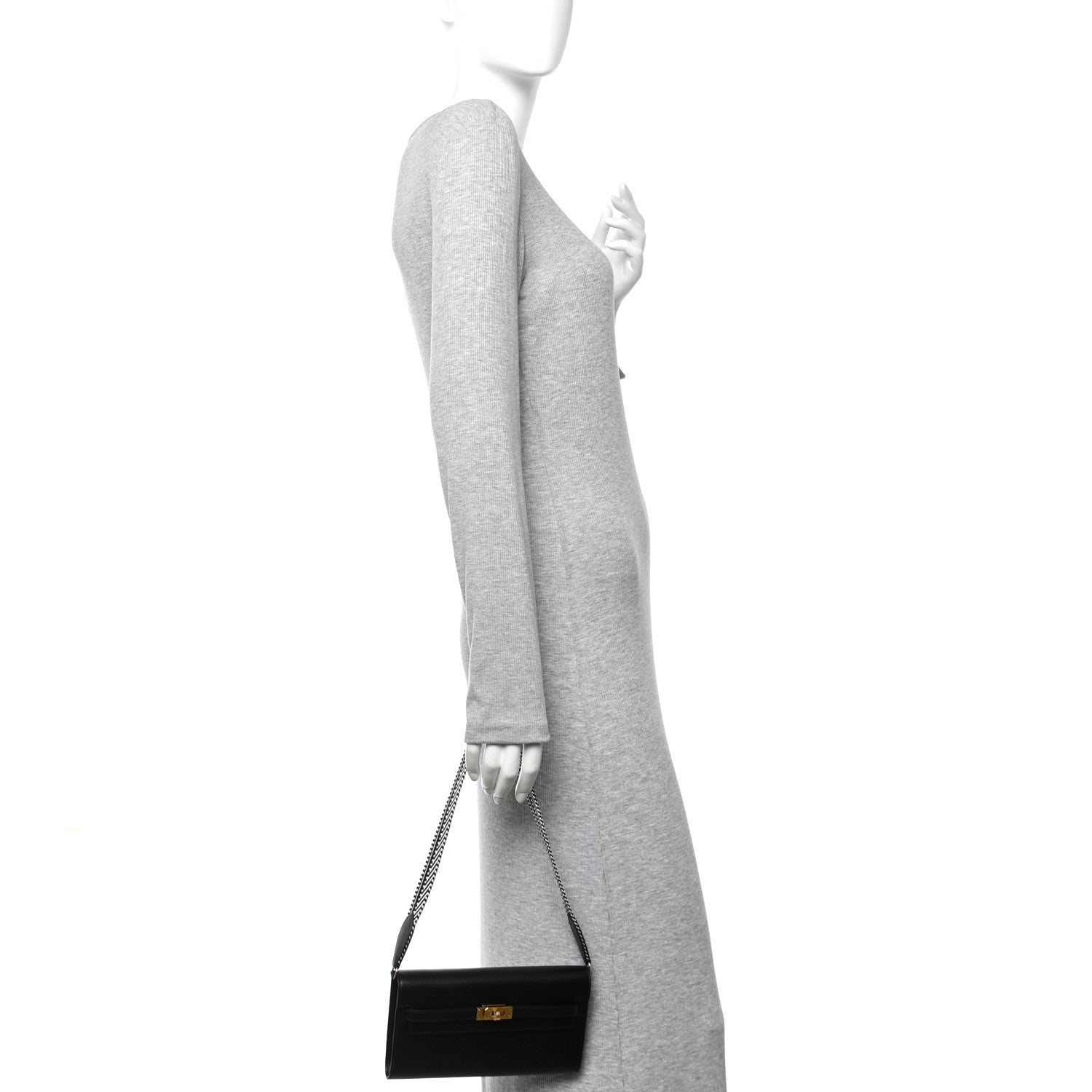 Hermes Evercolor Cavale Kelly Wallet To Go Black Ecru 3 of 14
