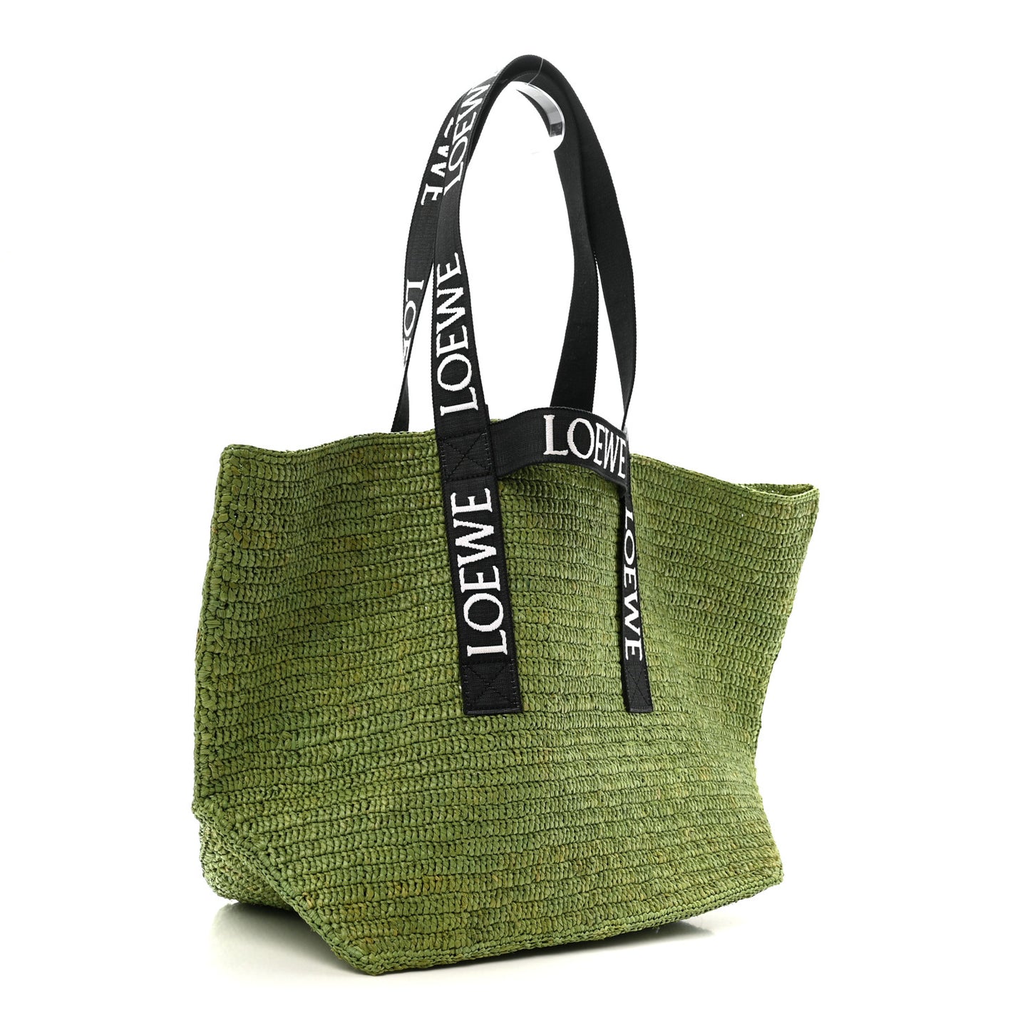 Raffia Paulas Ibiza Fold Shopper Tote Green