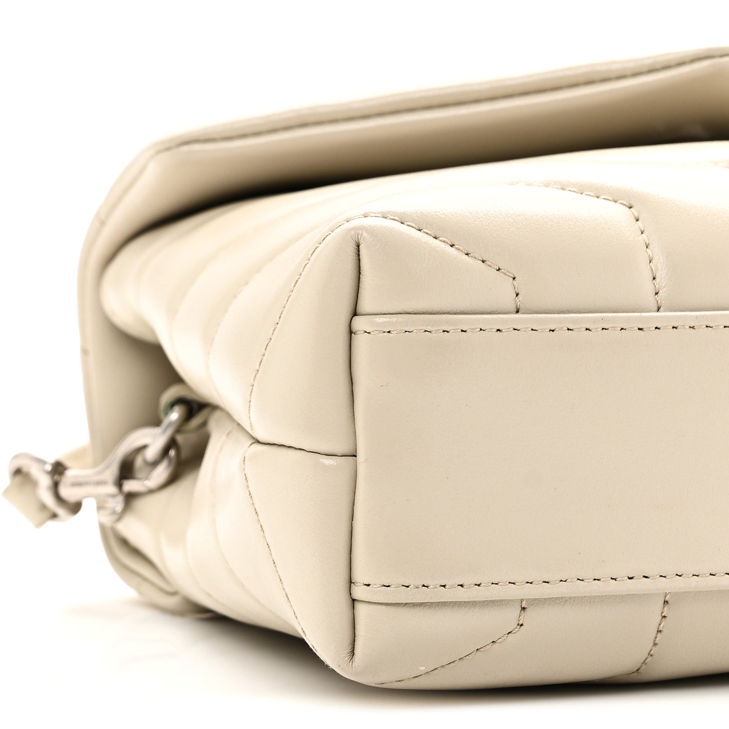 Calfskin Y Quilted Monogram Toy Loulou Crossbody Bag Blanc Vintage