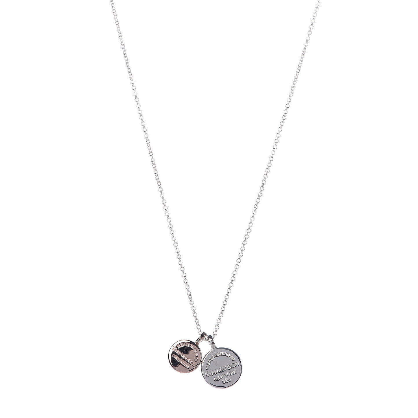 Sterling Silver Rubedo Return to Circle Duo Pendant Necklace
