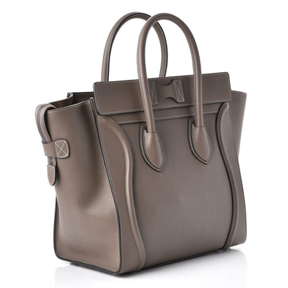 Celine Drummed Calfskin Mini Luggage Souris 3 of 9