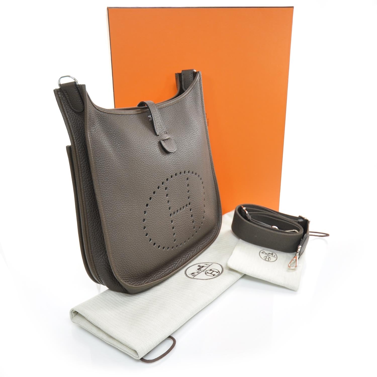 Hermes Taurillon Clemence Evelyne III GM Messenger Bag 3 of 8