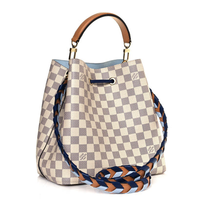 Louis Vuitton Damier Azur Braided Neonoe MM Blue 3 of 12