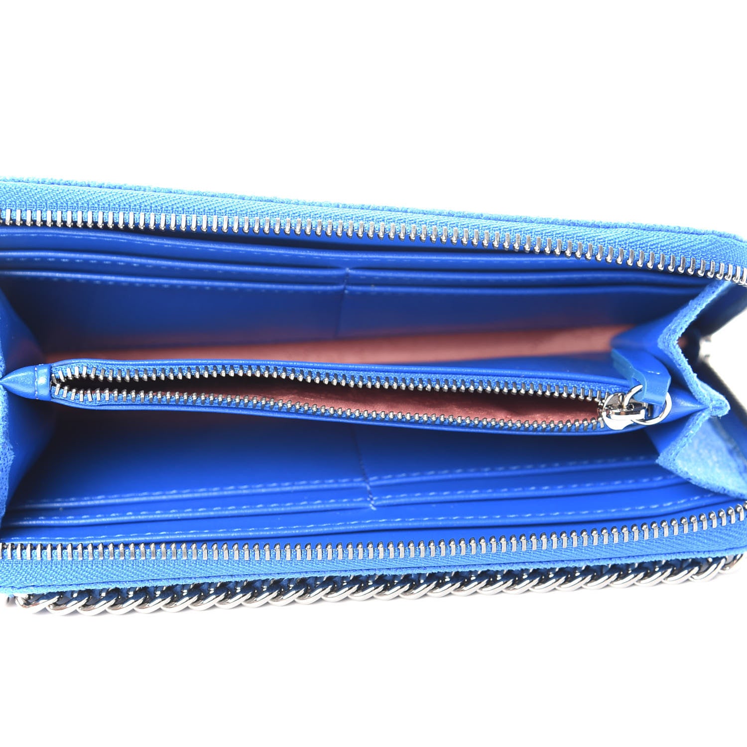 Stella McCartney Shaggy Deer Falabella Zip Around Wallet Blue 5 of 8