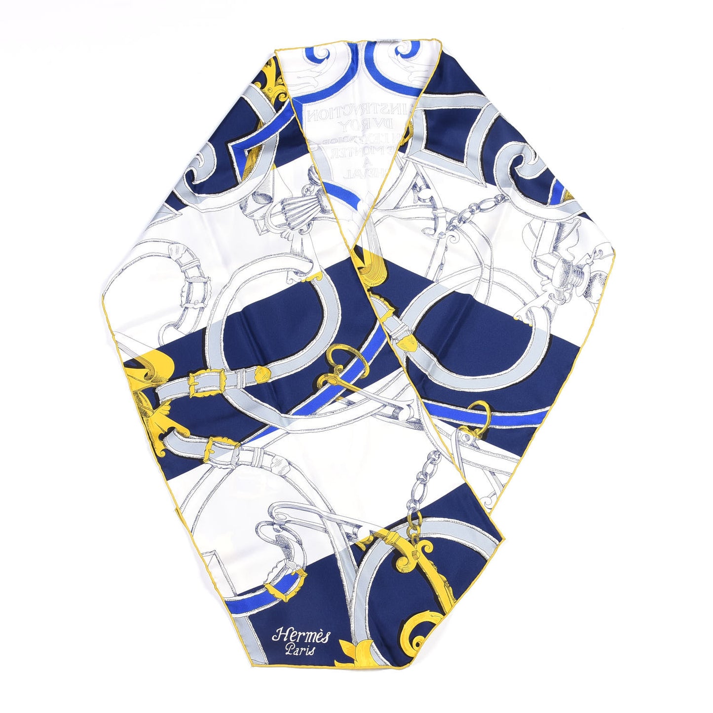 Silk Roulot L Instruction Du Roy Maxi Twilly Marine White Or