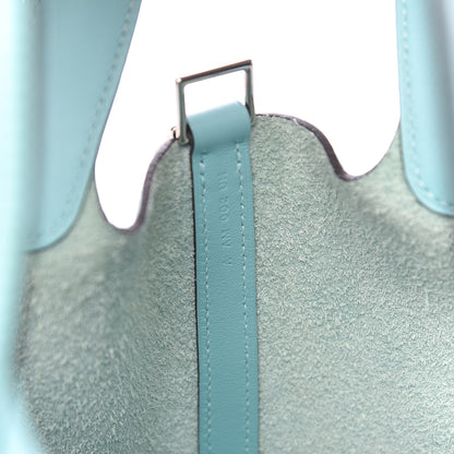 Hermes Taurillon Clemence Picotin Lock 18 PM Bleu Atoll 7 of 11