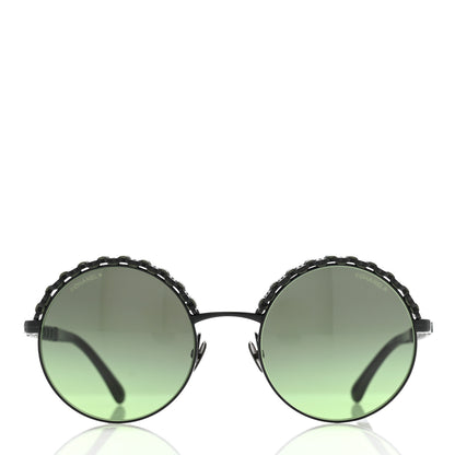 Chanel Metal Calfskin Round Chain Sunglasses 4265-Q Black 2 of 8