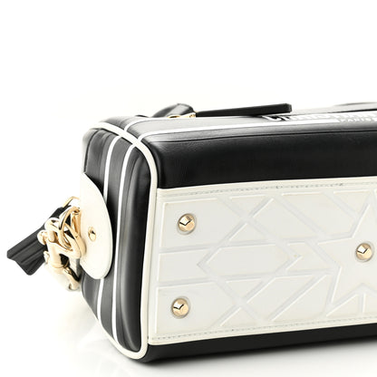 Christian Dior Calfskin Small Dior Vibe Zip Bowling Bag Blue White 8 of 10