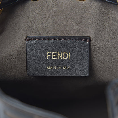 Fendi Vitello Liberty F is Fendi Bi-Color FF 1974 Embossed Mini Mon Tresor Bucket Bag Maya Black 6 of 10