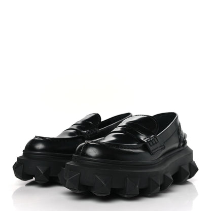Valentino Garavani Calfskin Womens Trackstud Beatle 45/55mm Loafers 36 Black 3 of 9
