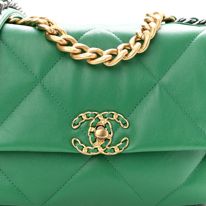 Chanel Lambskin Quilted Medium Chanel 19 Flap Green 8 of 10