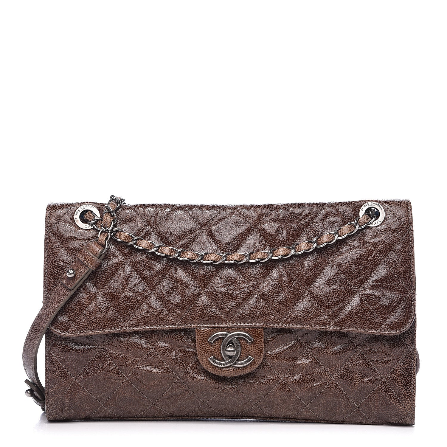 Chanel Crumpled Grained Calfskin Jumbo CC Crave Flap Beige 1 of 10