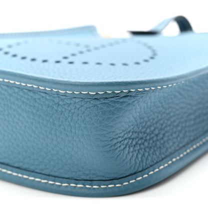 Hermes Taurillon Clemence Evelyne TPM New Blue Jean 9 of 9