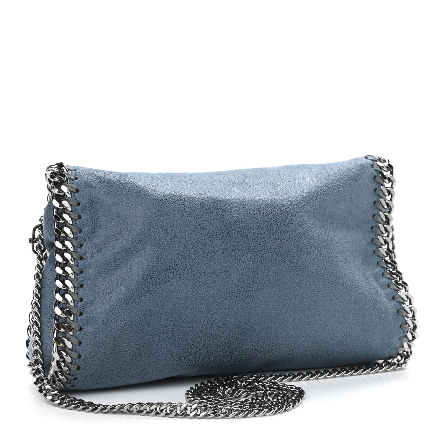 Stella McCartney Shaggy Deer Mini Falabella Fold Over Tote Light Blue 3 of 10
