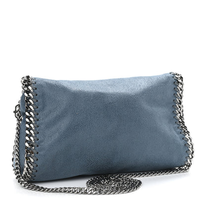 Stella McCartney Shaggy Deer Mini Falabella Fold Over Tote Light Blue 3 of 10