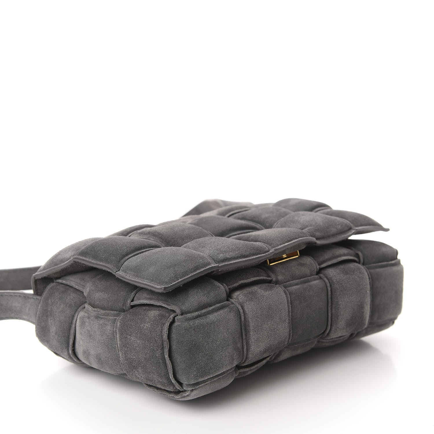 Bottega Veneta Suede Maxi Intrecciato Padded Cassette Crossbody Bag Graphite 4 of 9