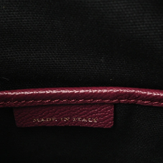 Soft Grain Calfskin House Check Small Helmsley Crossbody Dark Plum