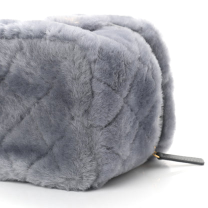 Chanel Shearling Lambskin Quilted Small Vanity Case Grey 10 of 11