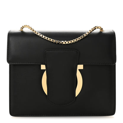 Salvatore Ferragamo Calfskin Thalia Flap Shoulder Bag Black 1 of 11