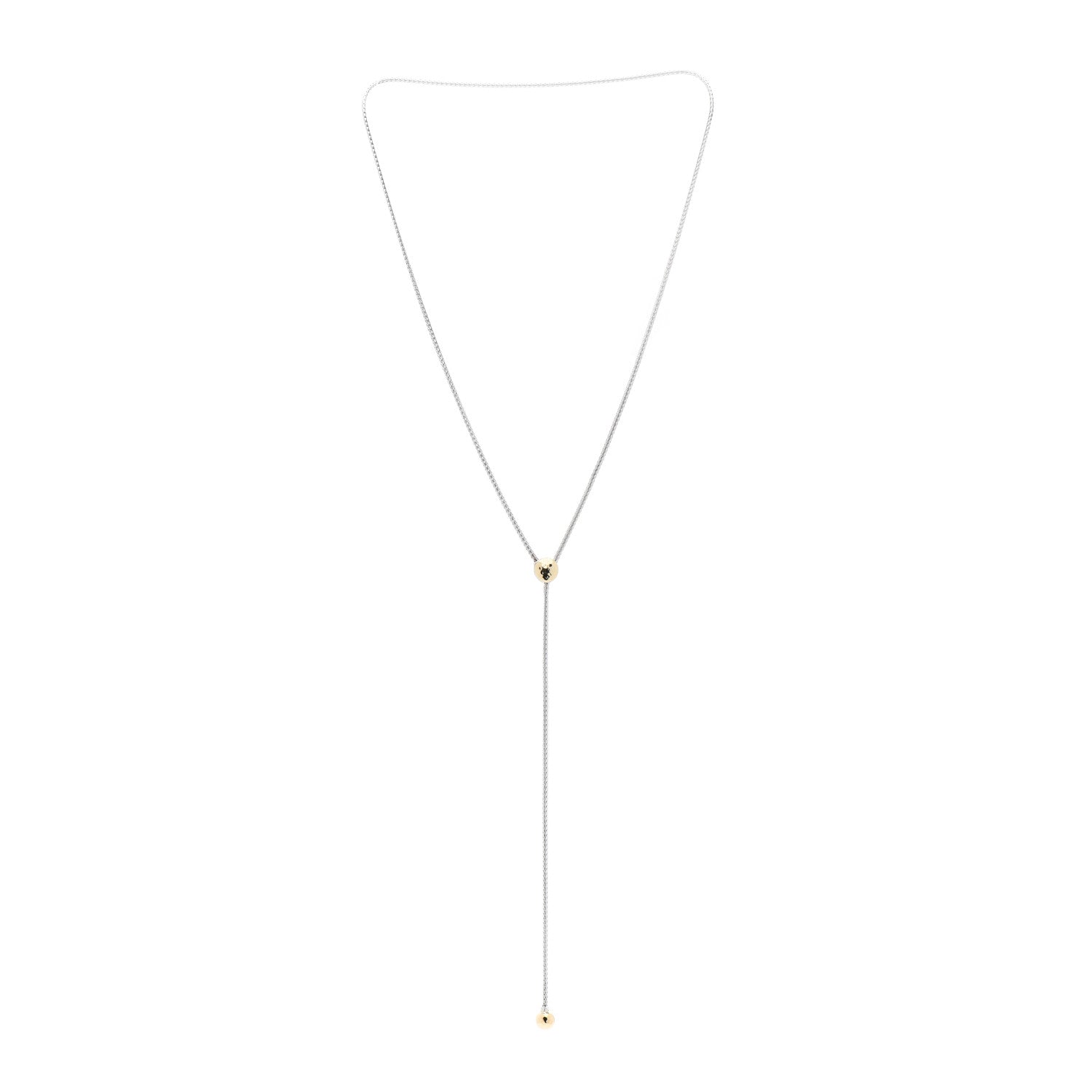 John Hardy Sterling Silver 18K Yellow Gold Classic Chain Hammered Y Necklace 3 of 4