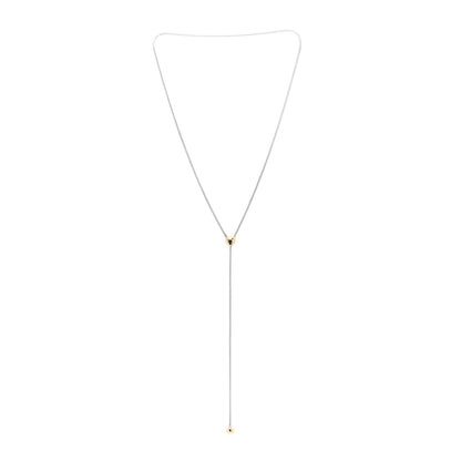 John Hardy Sterling Silver 18K Yellow Gold Classic Chain Hammered Y Necklace 3 of 4
