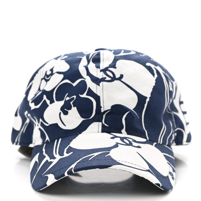Chanel Cotton CC Coco Beach Cap Hat Navy Ivory 3 of 8