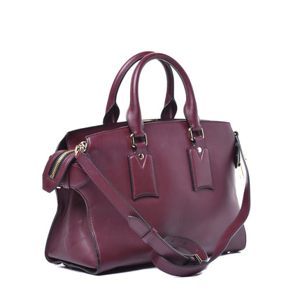 Burberry Calfskin Medium Clifton Tote Claret Red 3 of 8
