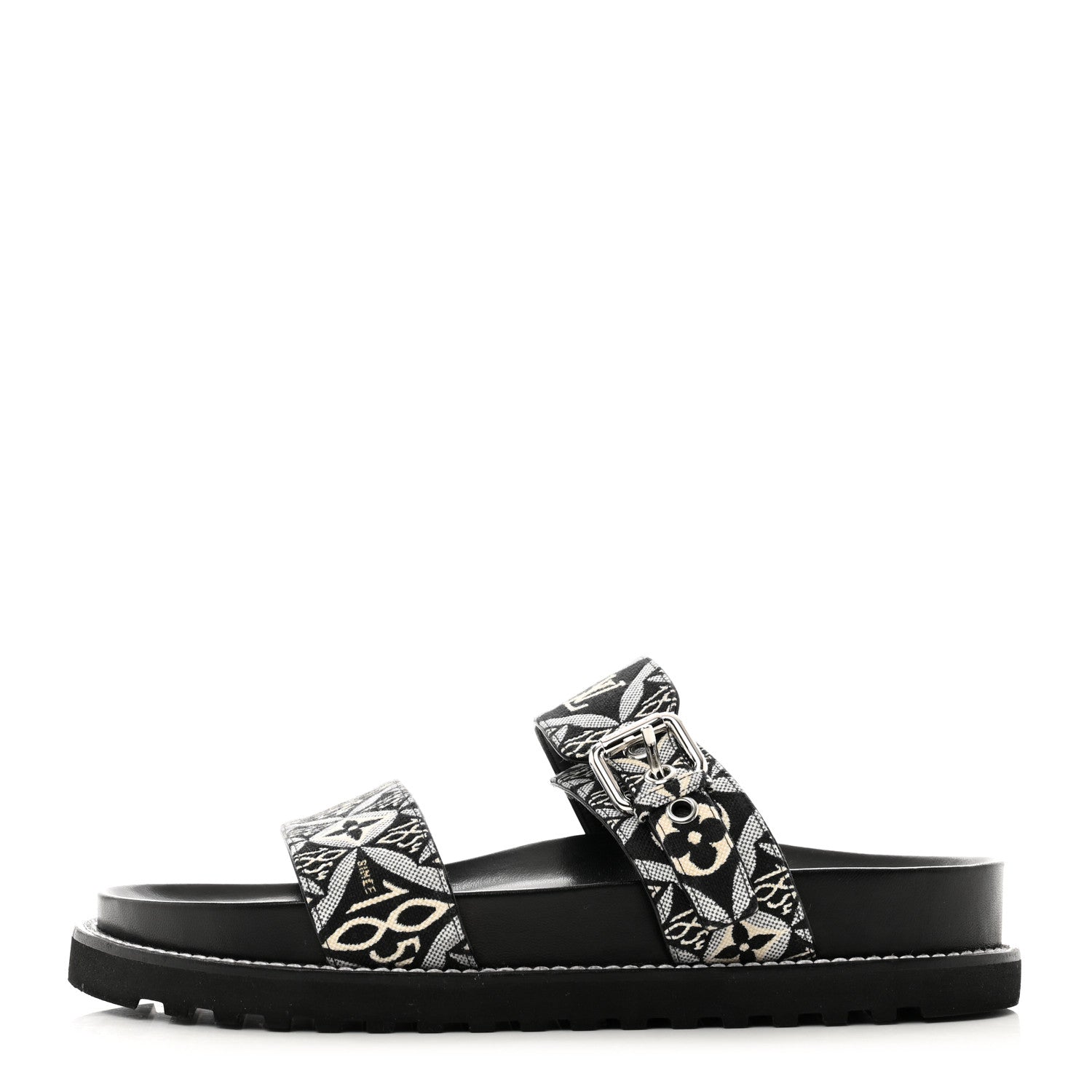 Louis Vuitton Jacquard Since 1854 Paseo Flat Comfort Sandals 40 Grey 1 of 8