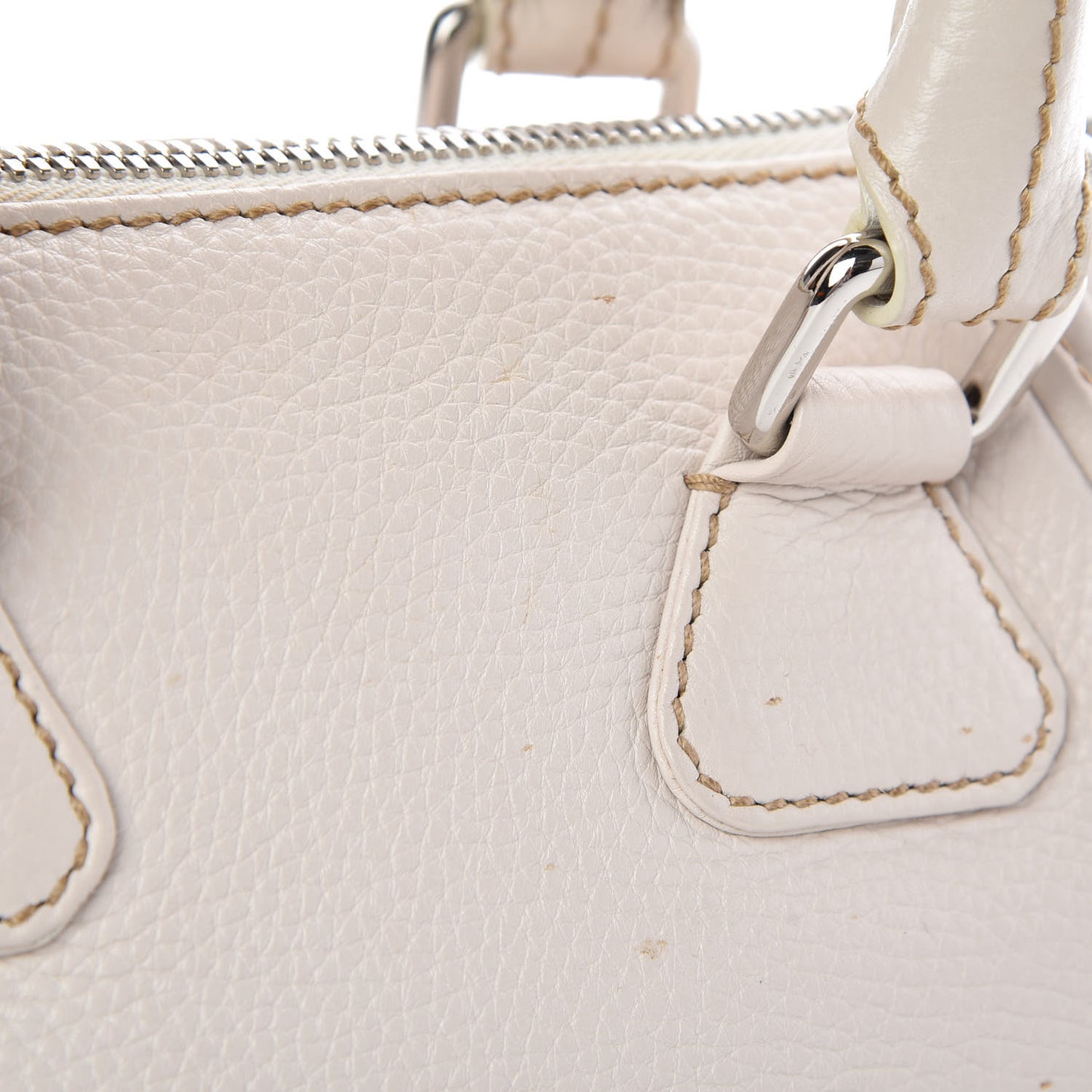 Calfskin Small Tassel Bowler White