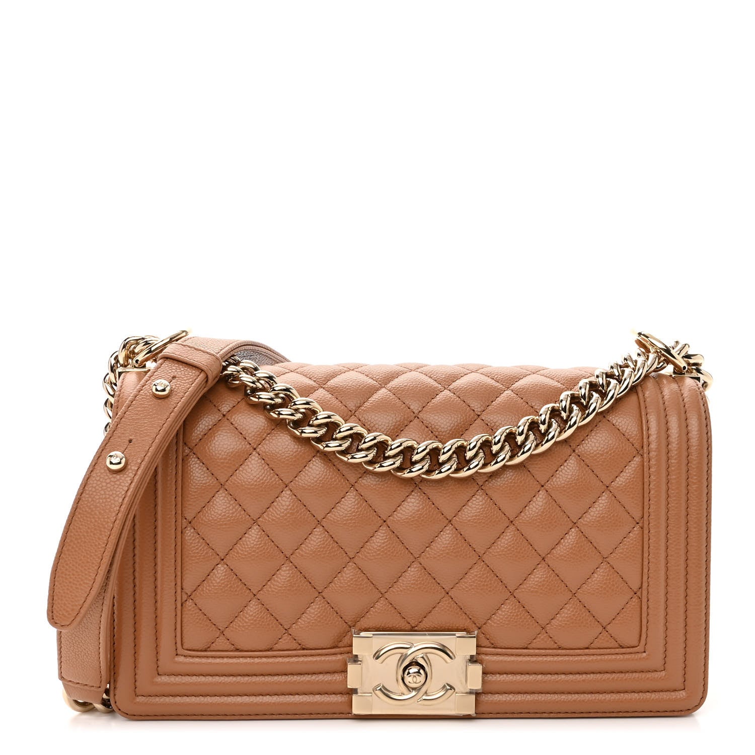 Chanel Caviar Quilted Medium Boy Flap Brown 1 of 9