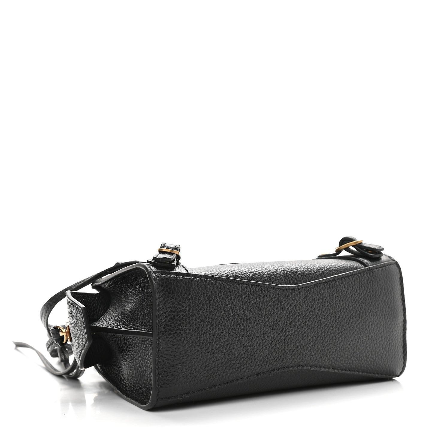 Grained Calfskin Neo Classic Gold Hardware Nano City Crossbody Black