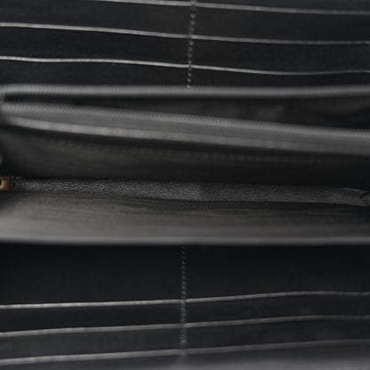 Gucci Calfskin Matelasse GucciGhost GG Marmont Zip Around Wallet Black New Acquamarine 5 of 7