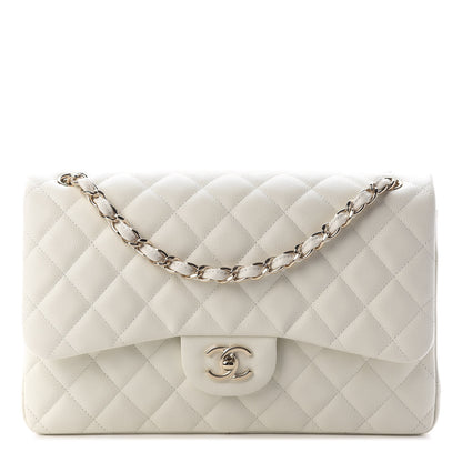 Chanel Caviar Quilted Jumbo Double Flap White 1 of 9