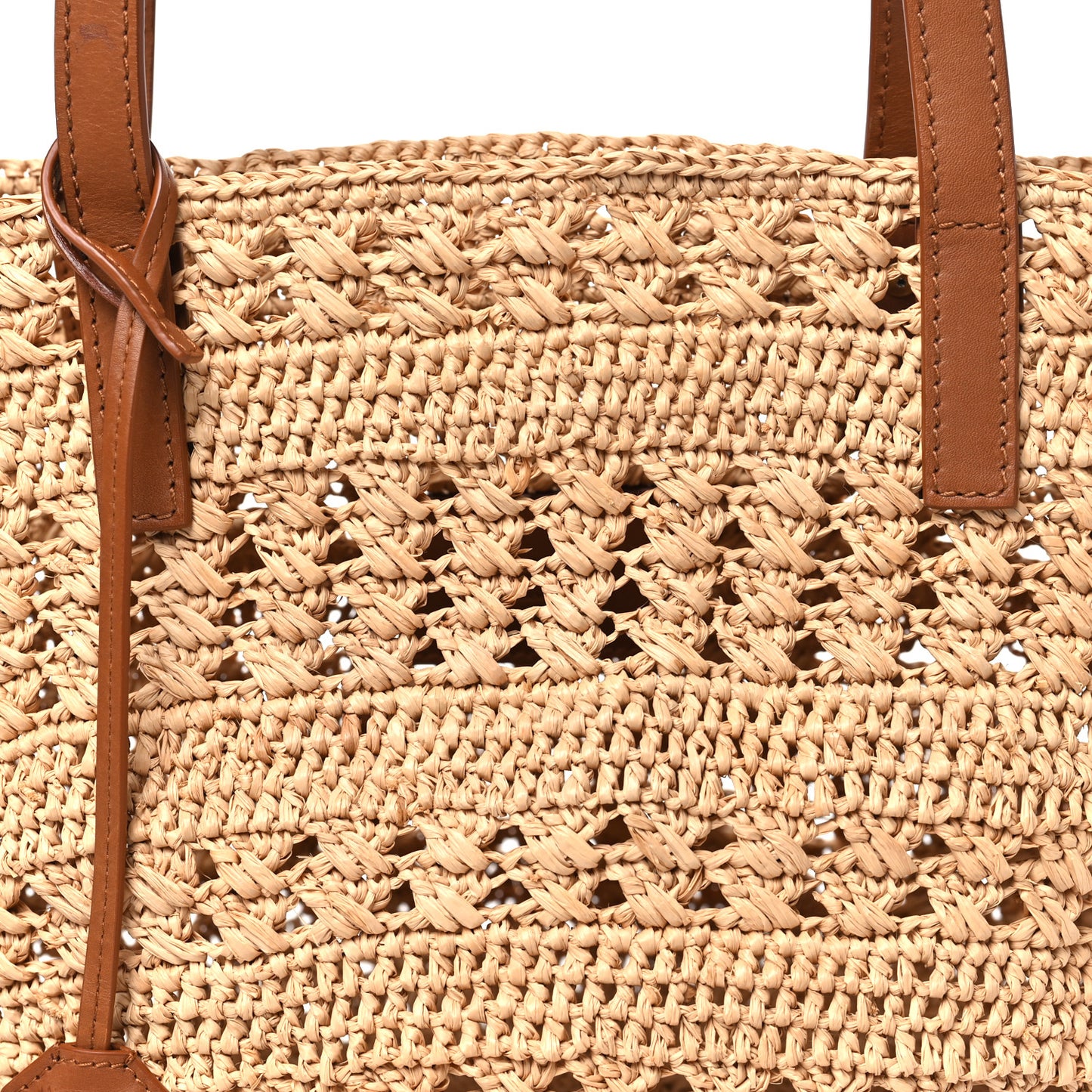 Raffia Calfskin Medium Panier Tote Naturel