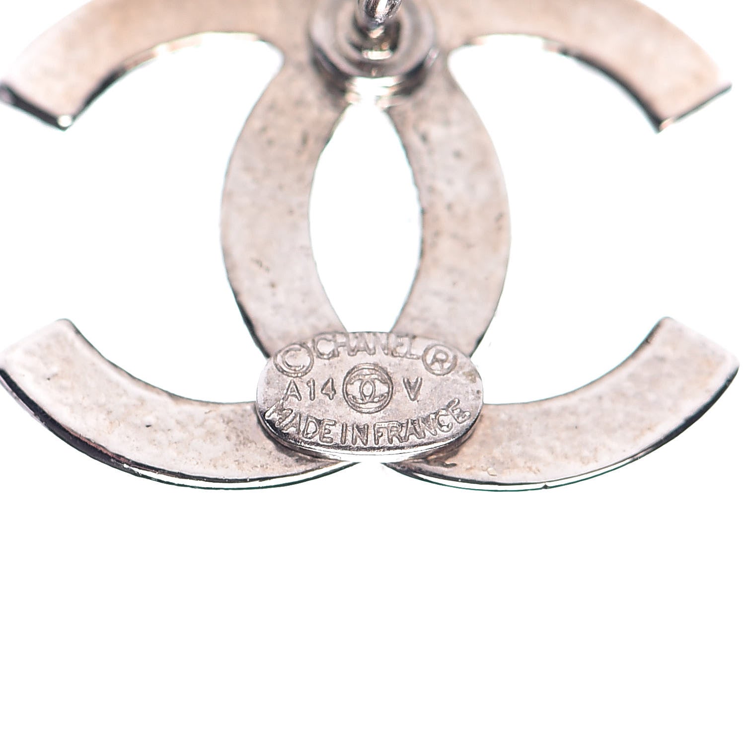 Chanel Crystal CC Earrings Silver 3 of 5