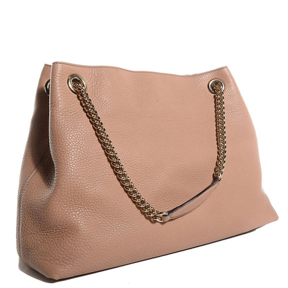 Gucci Pebbled Calfskin Medium Soho Chain Shoulder Bag Rose Beige 3 of 9
