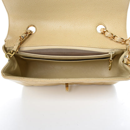 Chanel Caviar Quilted Small Single Flap Beige 5 of 22