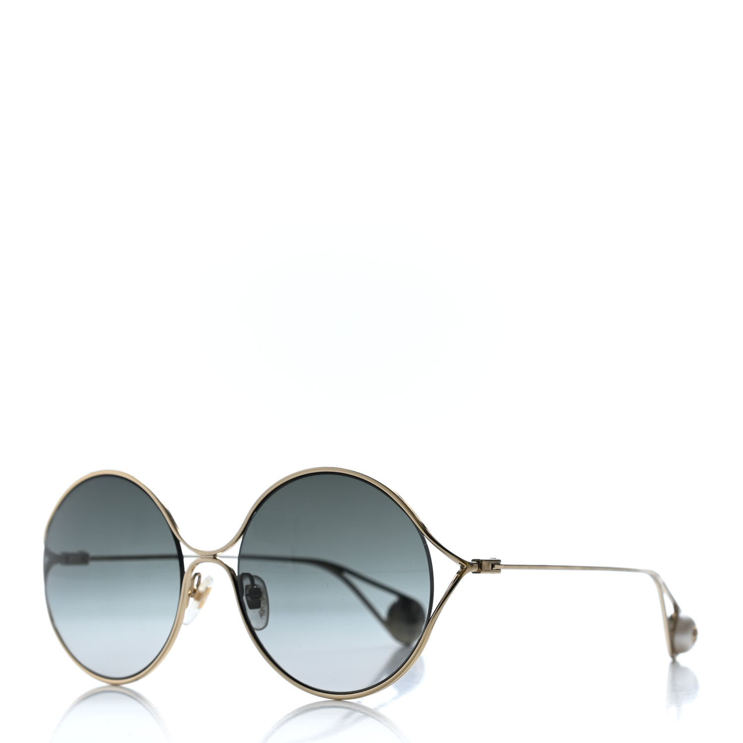 Gucci Round Pearl Tip Sunglasses GG0253S Gold 1 of 4
