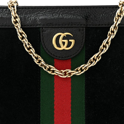Gucci Suede Patent GG Web Small Ophidia Chain Shoulder Bag Black 8 of 10
