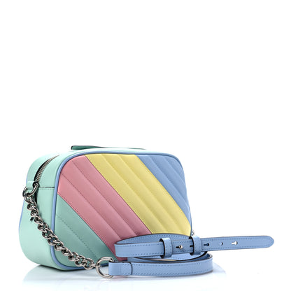 Gucci Calfskin Matelasse Diagonal Small GG Marmont Chain Shoulder Bag Multicolor Pastel 3 of 8