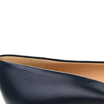 Chanel Lambskin Grosgrain Cap Toe Ballerina Flats 36 Navy Black 8 of 8